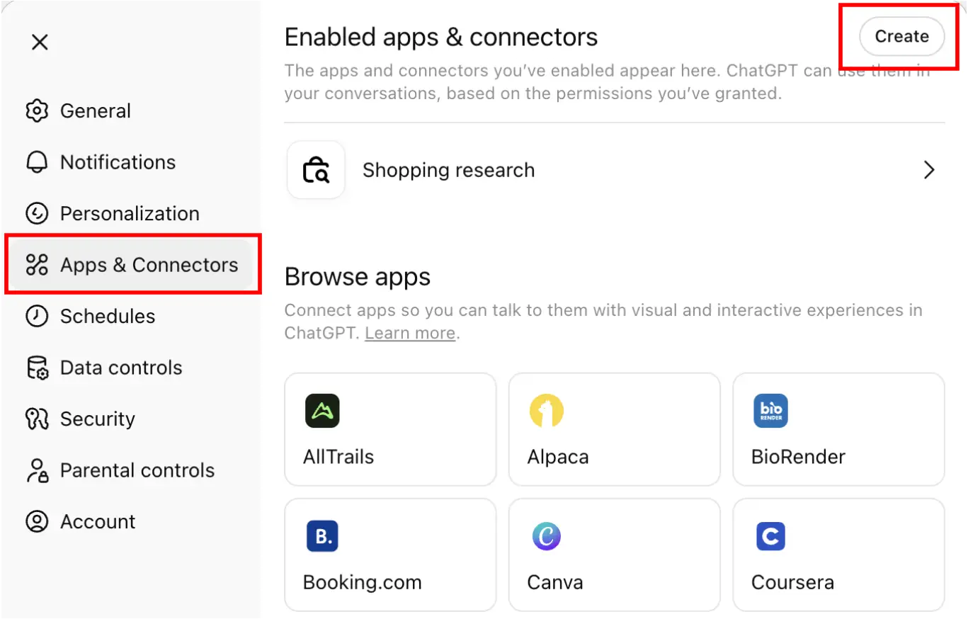 Apps and connectors chatgpt